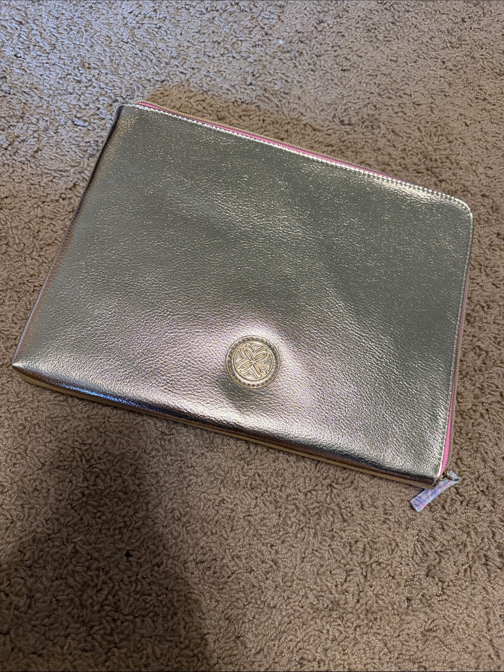Lily Pulitzer gold metallic travel organizer pouch
